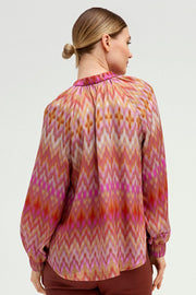 Annsofie A-shape shirt | Orange Rose Print | Skjorte fra Gustav