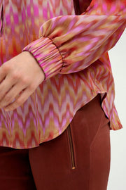 Annsofie A-shape shirt | Orange Rose Print | Skjorte fra Gustav