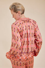 Annsofie, A-shape shirt | Quartz Pink w. Harlequin Print | Skjorte fra Gustav