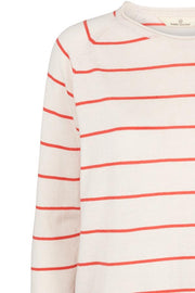 Soya Sweater Stripe | Cayenne | Bluse fra Basic Apparel