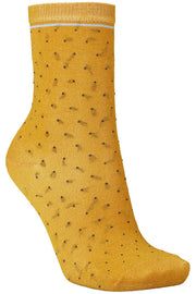 Darsi Shiny Dots Sock | Golden Yellow | Strømper med prikker fra Becksöndergaard