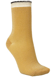 Darla Sock | Golden yellow | Strømper med glimmer fra Becksöndergaard