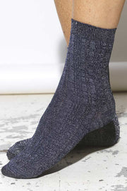 Glitter Drake Sock | Medieval Blue | Strømper fra Becksöndergaard