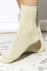 Glitter Drake Sock | Pastel Yellow | Strømper fra Becksöndergaard