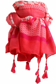 Belua Scarf | Lobster | Grafisk tørklæde med kvaster fra Stylesnob
