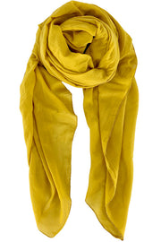Emma Plain Scarf | Mustard | Silke tørklæde fra Black Colour