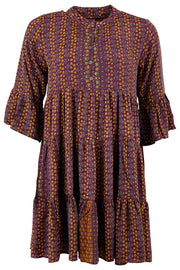 Luna Boho Dress | Violet gold | Kjole med print fra Black Colour