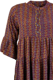 Luna Boho Dress | Violet gold | Kjole med print fra Black Colour