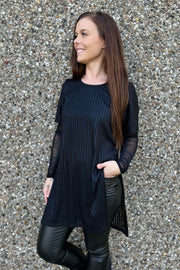 Didi Pinstripe Dress | Black | Kjole fra Black Colour