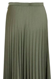 Boni Plisse Skirt | Dusty Army | Lang plisseret nederdel fra Neo Noir
