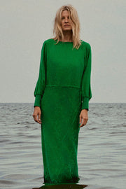 Britney long bias cut dress | Emerald Green | Kjoler fra Gustav