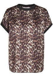 NORMA ANIMAL SATEEN TOP | Leopard | Satin top fra CO'COUTURE