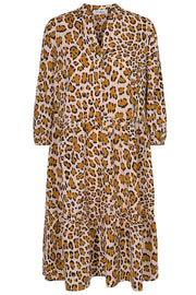 Dorset Animal Dress | Råhvid/Leo | Kjole med leopardprint fra Co'Couture