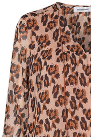 Cream Animal Dust Dress | Nude rose | Kjole med leopard print fra Co'Couture