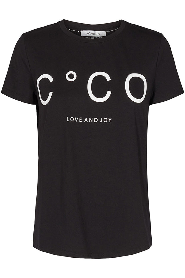 fløde serie liner Coco Signature Tee | Sort | T-shirt fra Co'couture – Lisen.dk