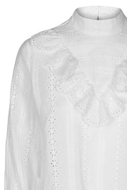 Alaine Anglaise Blouse L/S Shirt | Offwhite | Skjorte fra Co'Couture