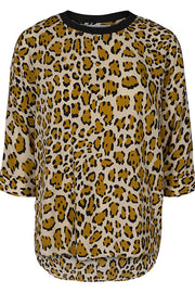Dorset Animal Blouse | Råhvid/Leo | Bluse med leopardprint fra Co'Couture