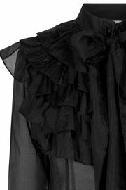 Jade Jagger Frill Shirt | Sort | Skjorte med flæser fra Co'Couture