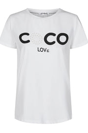 CL Pearl Tee | Hvid | T-shirt med perle skrift fra Co'Couture