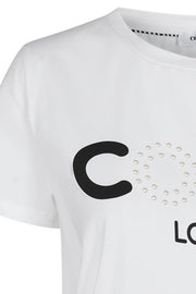 CL Pearl Tee | Hvid | T-shirt med perle skrift fra Co'Couture