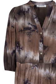 Cream Tie Dye | Mocca | Kjole med tie dye fra Co'couture