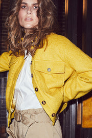 Rosalie Wool Coat | Yellow | Kort uld jakke fra Co'Couture