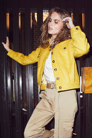 Rosalie Wool Coat | Yellow | Kort uld jakke fra Co'Couture