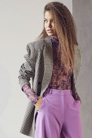 Mauve Mesh Turtleneck | Purple | Top fra Co'couture