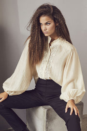 Lisissa lace Shirt | Bone | Skjorte fra Co'couture