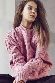 Jenesse Cable Knit | Pink | Strik fra Co'couture