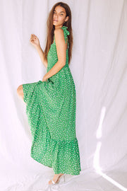 Green Flower Strap Dress | Green | Kjole fra Co'couture