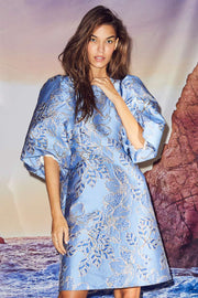 Yoyo Jacquard Dress | New Blue | Kjole fra Co'couture