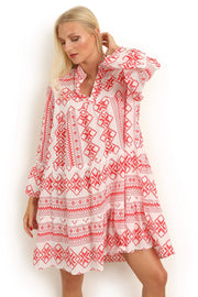 Kira 1173 Dress | Rød/hvid | Kjole fra Copenhagen Luxe
