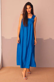 Callum Smock Long Strap Dress | New Blue | Kjole fra Co'couture