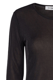 Shimmer Mesh Blouse | Sort | Bluse med glimmer fra Co'Couture