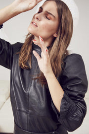 Harvie Leather Blouse | Black | Læder bluse fra Co'Couture