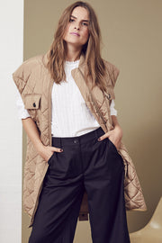Anaya Quilt Vest | Khaki | Jakke fra Co'couture