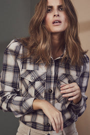 Lison Check Shirt | Bone | Skjorte med tern fra Co'Couture