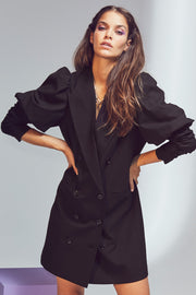 Puff Sleeve Blazer Dress | Black | Kjole fra Co'couture