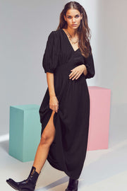 Samia V-neck Dress | Black | Kjole fra Co'couture