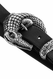 Crocodile belt | Sølv | Bælte med krokodille spænde fra Depeche
