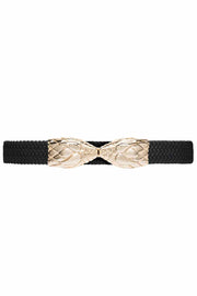 Snake belt | Guld | Flettet elastikbælte med slangehoveder fra Depeche