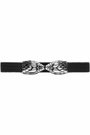 Snake belt | Sølv | Flettet elastikbælte med slangehoveder fra Depeche