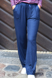 Alma Wide pants | Navy | Bløde bukser fra Liberté