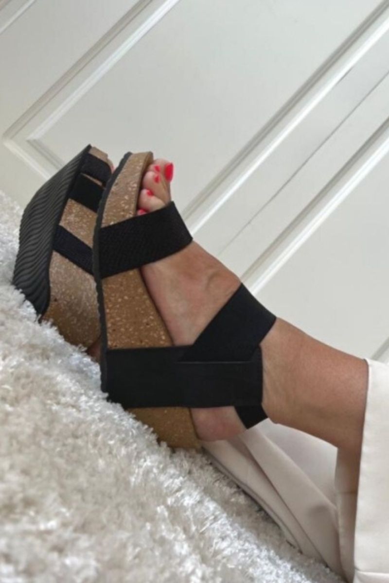 Copenhagen Shoes Sandaler | Black / elast. | Daniela Snake