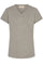 Maya V-neck Tee | Grey Melange | T-shirt fra Mos Mosh