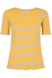 Natalia ss blouse | Yellow Sand Stripe | Bluse fra Liberté