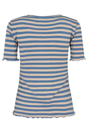 Natalia ss blouse | Blue Sand Stripe | Bluse fra Liberté