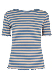Natalia ss blouse | Blue Sand Stripe | Bluse fra Liberté