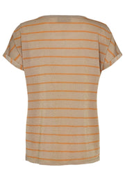 Kay Stripe Tee | Harvest Pumpkin | T-shirt fra Mos Mosh